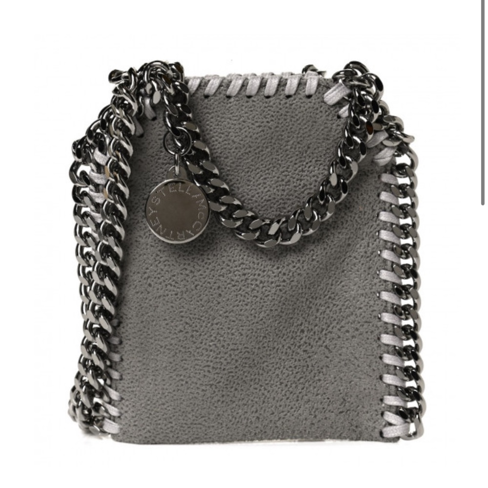 Stella McCartney Shaggy Deer Tiny Falabella Tote Grey